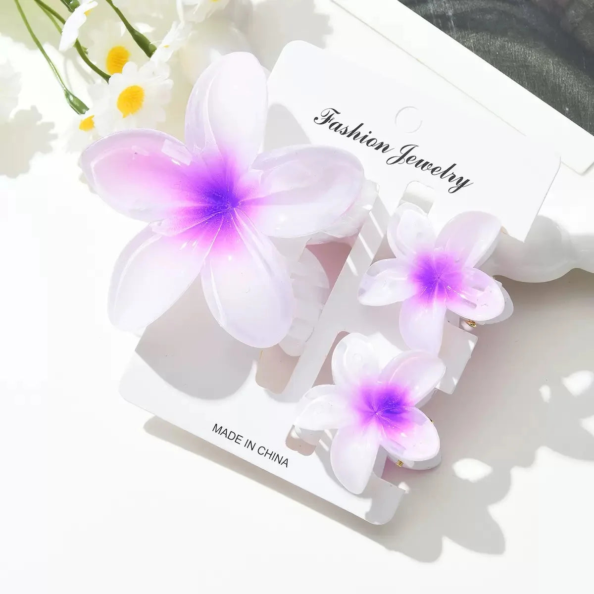 Gradient Flower Hair Clips