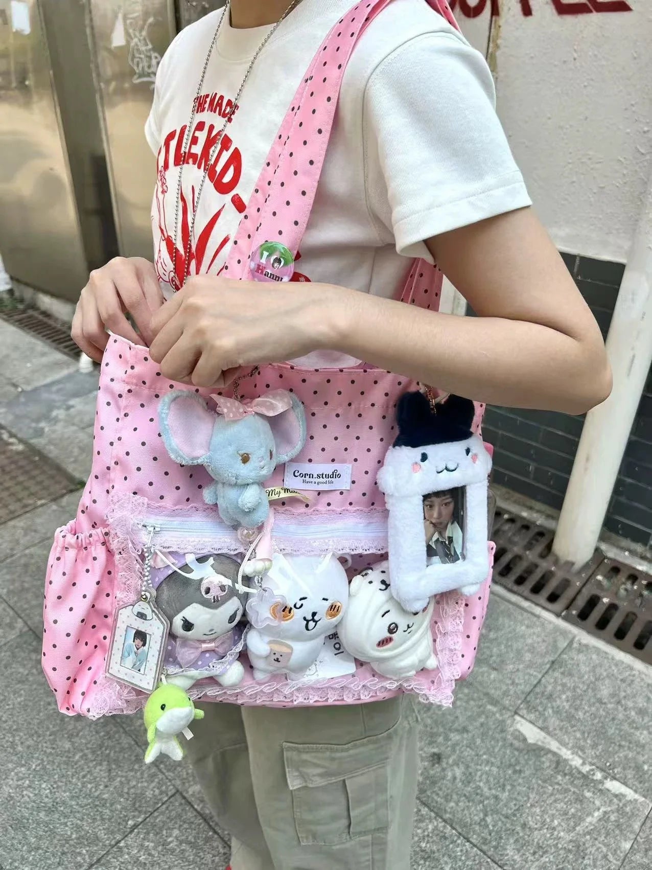 Y2K Polka Dot Tote Bag