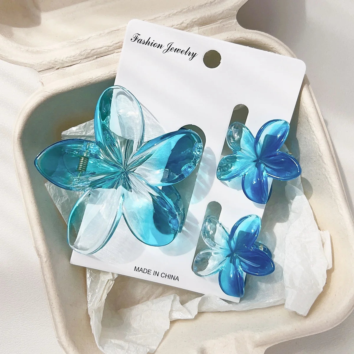 Gradient Flower Hair Clips