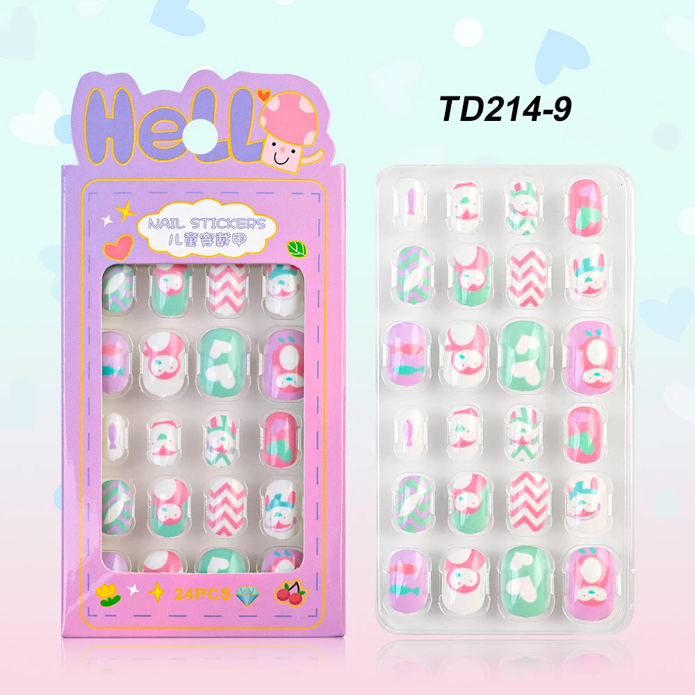 3D Cartoon Fake Nails for Girls