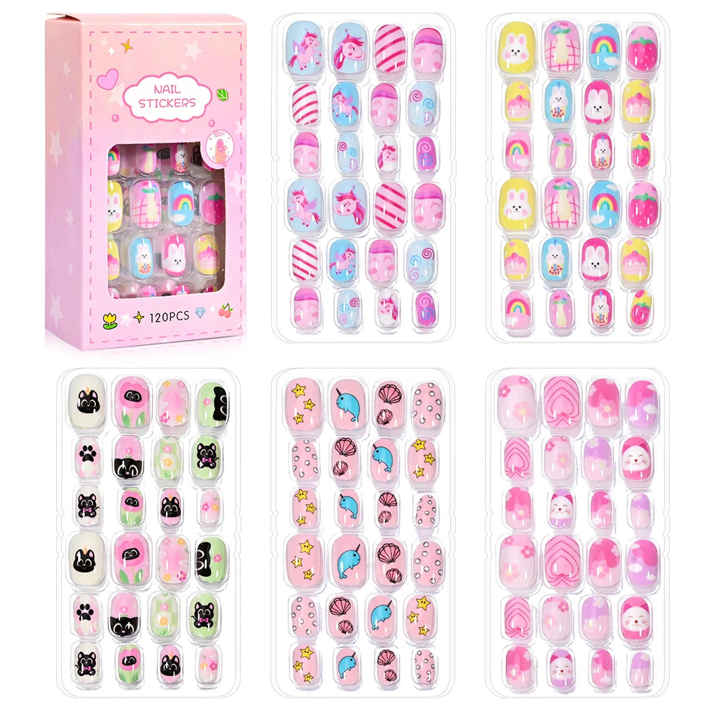 3D Cartoon Fake Nails for Girls