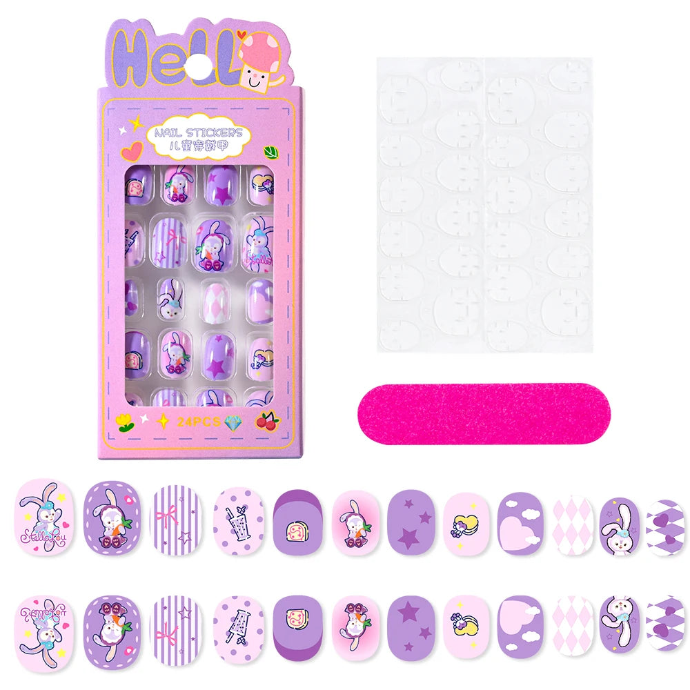 3D Cartoon Fake Nails for Girls
