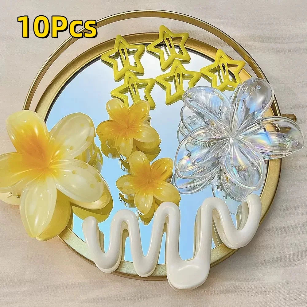 Gradient Flower Hair Clips