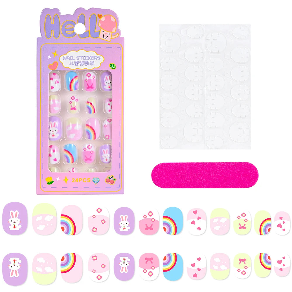 3D Cartoon Fake Nails for Girls