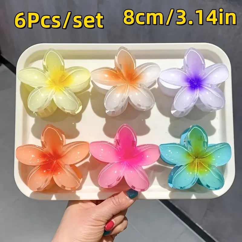 Gradient Flower Hair Clips