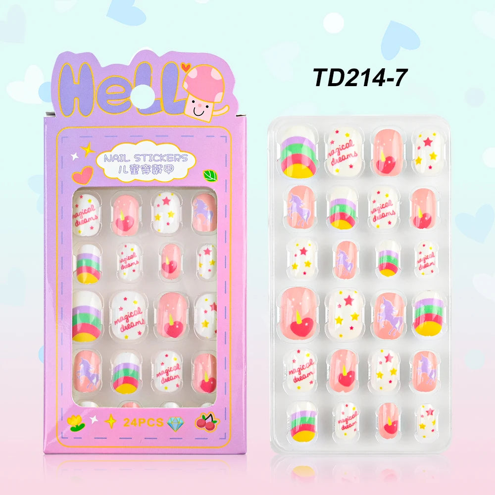 3D Cartoon Fake Nails for Girls