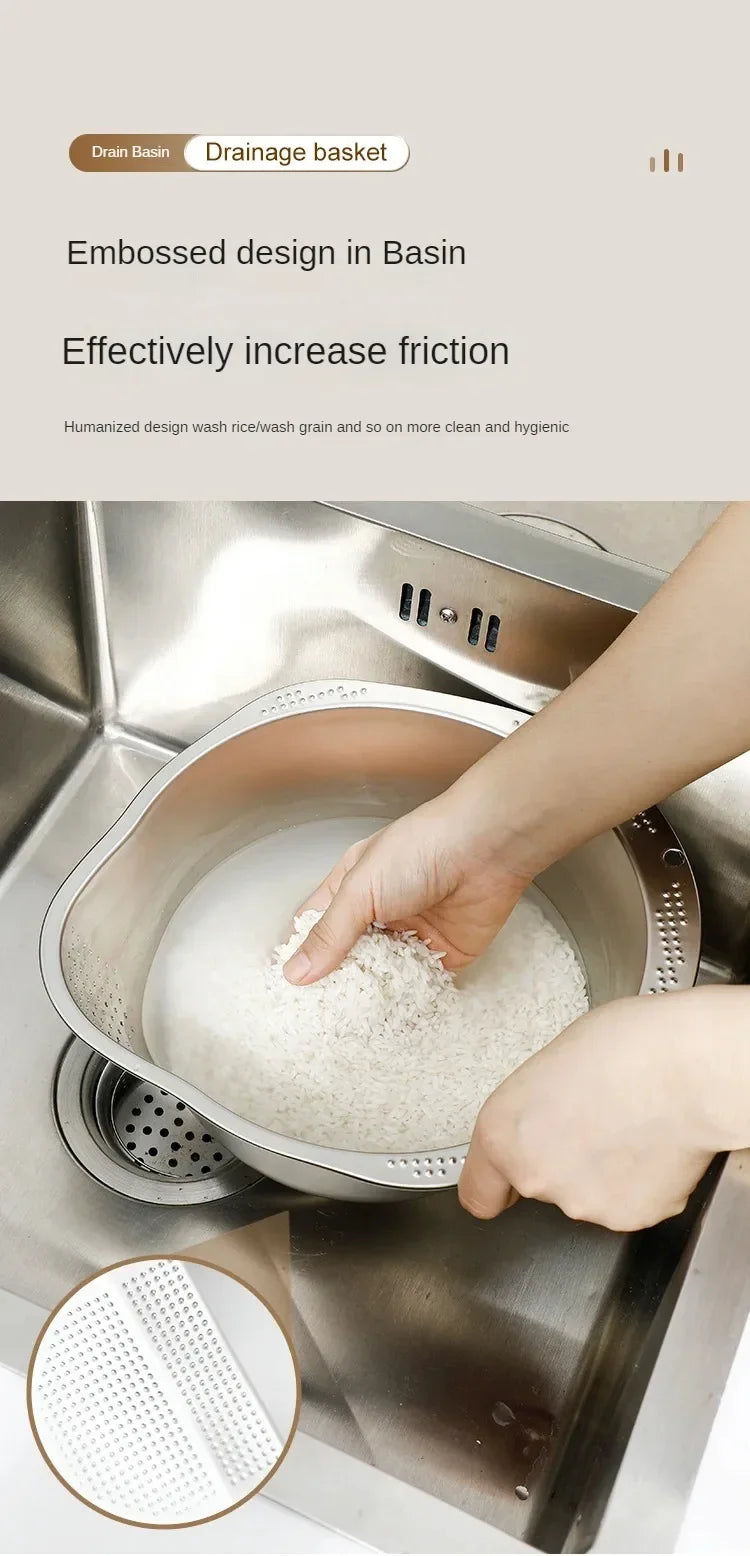 Rice Washer Strainer Bowl