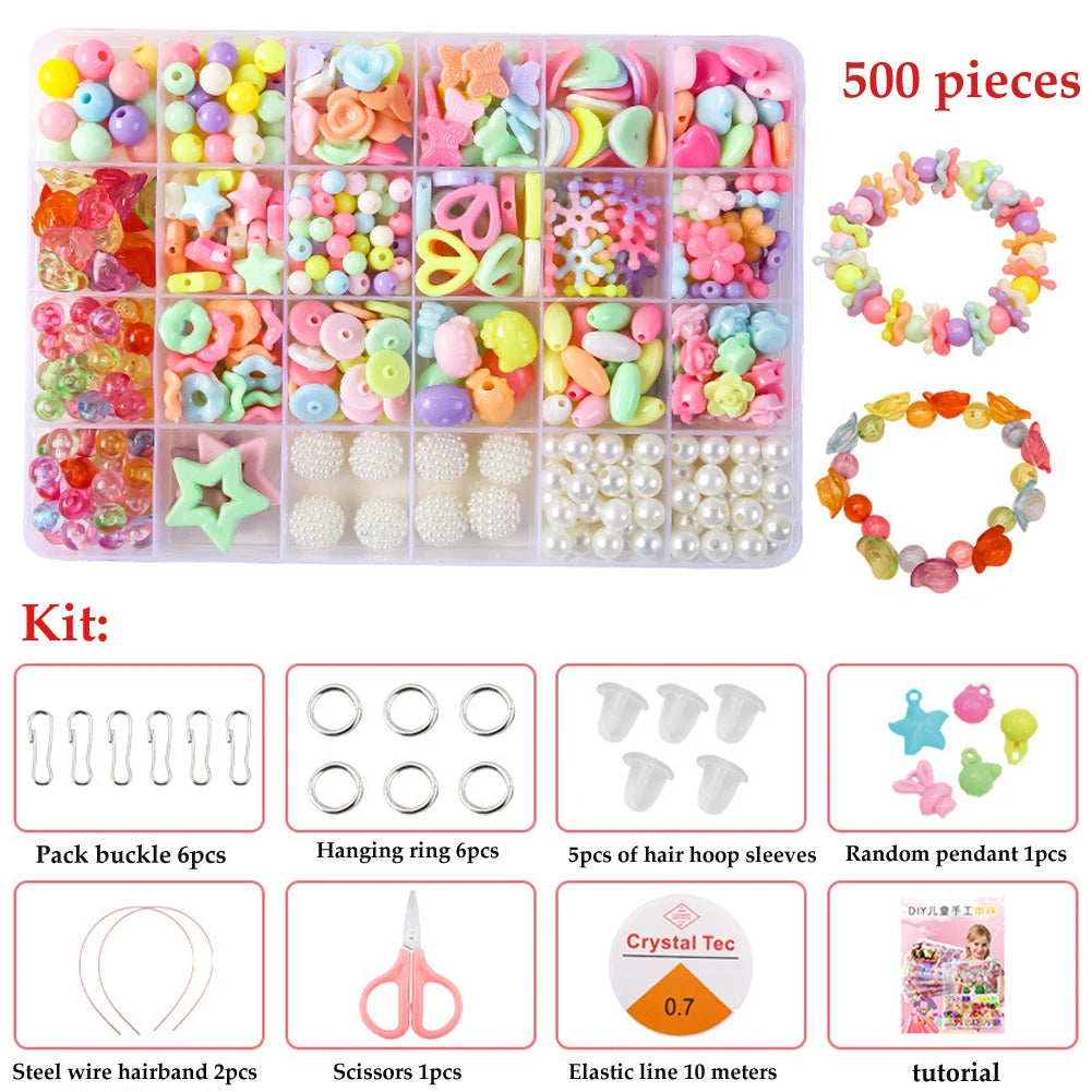 500pcs DIY Beaded Bracelet & Necklace Craft Set