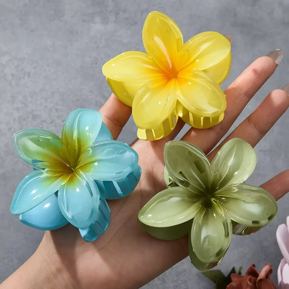 Gradient Flower Hair Clips
