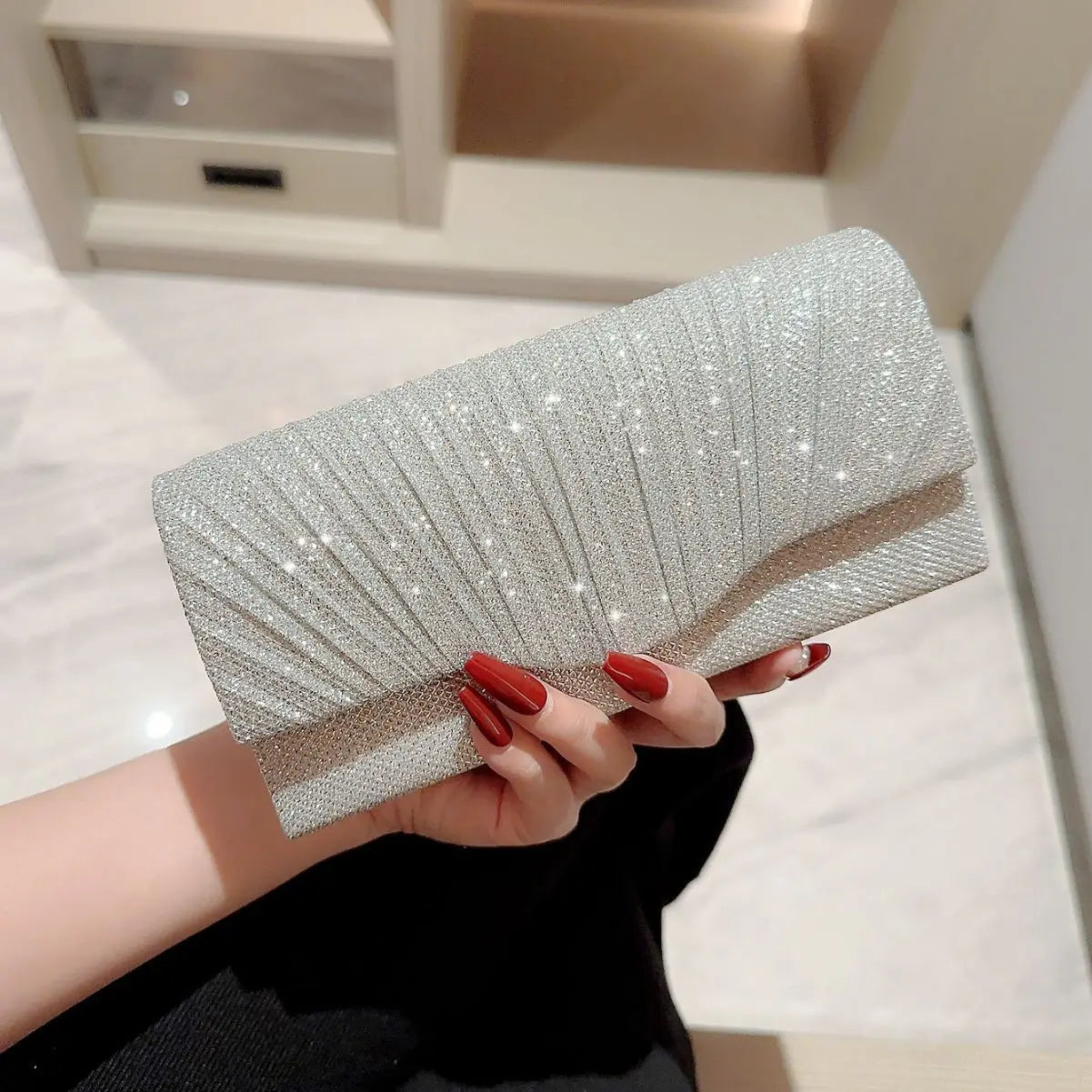 Silver Clutch Evening Bag