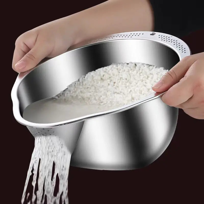 Rice Washer Strainer Bowl