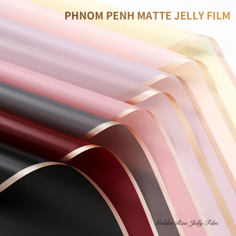 Flower Wrapping Paper with Golden Edges