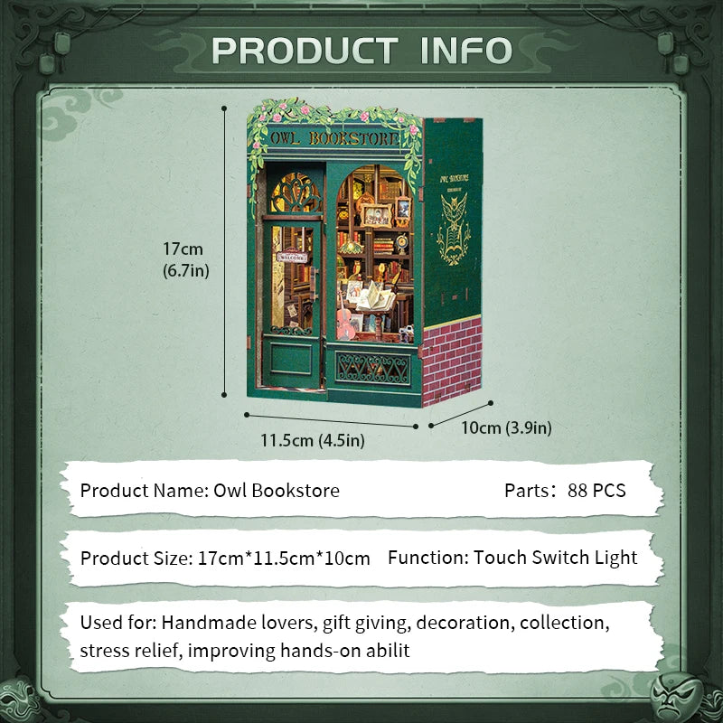 3D Mini Owl Bookstore