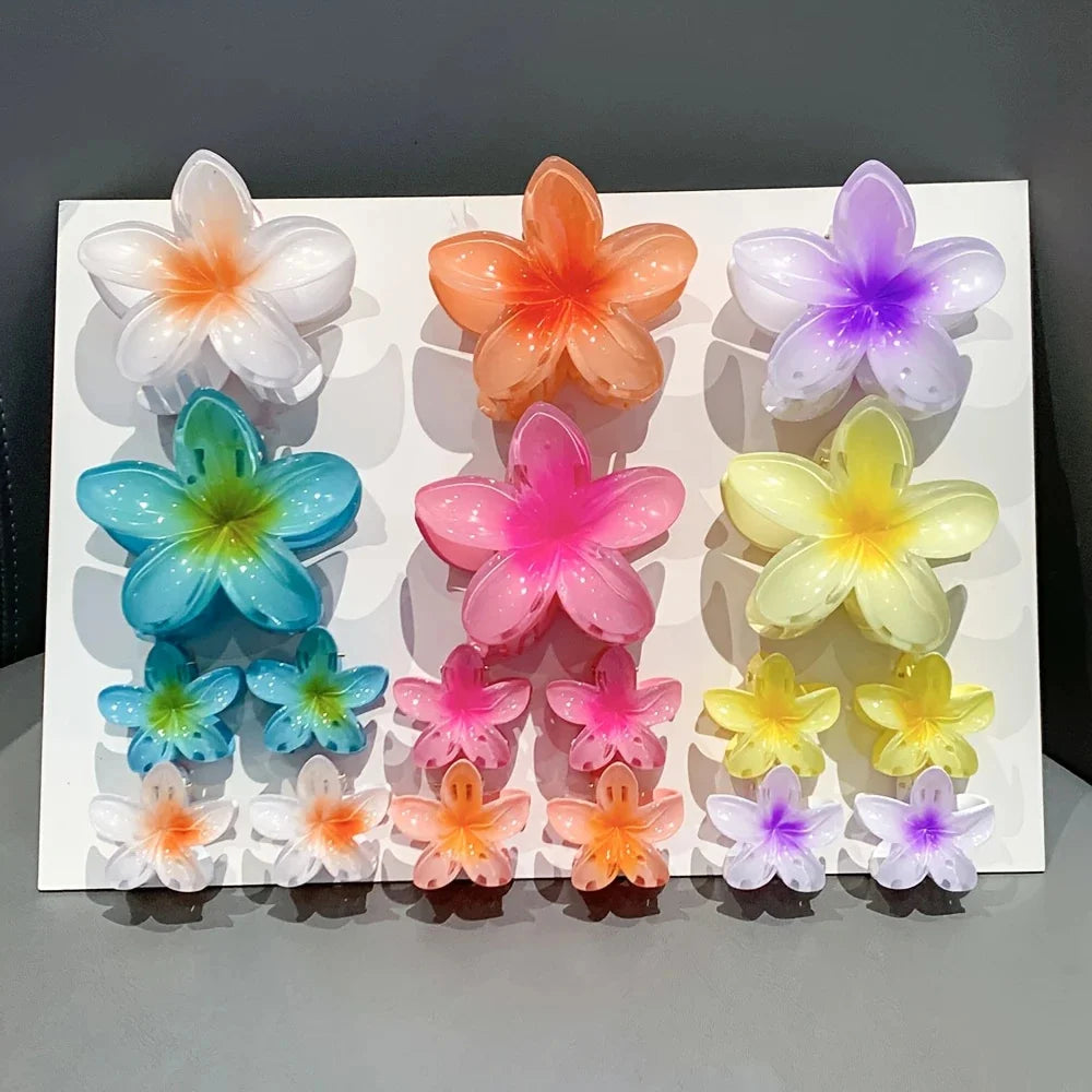 Gradient Flower Hair Clips