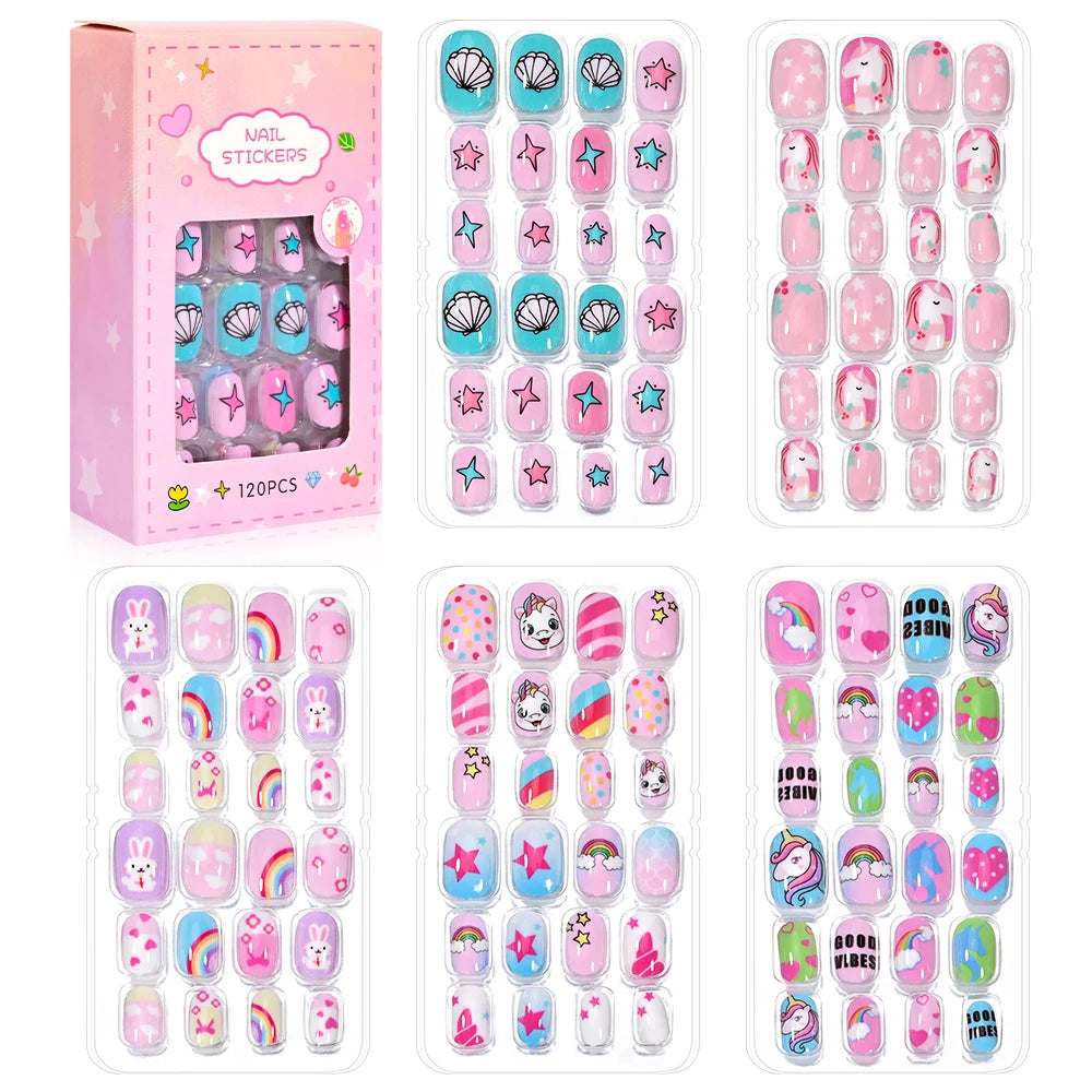 3D Cartoon Fake Nails for Girls