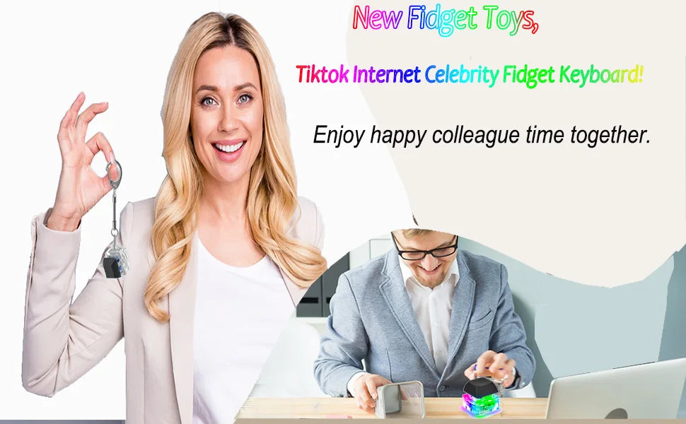 LED Keyboard Fidget Keychain