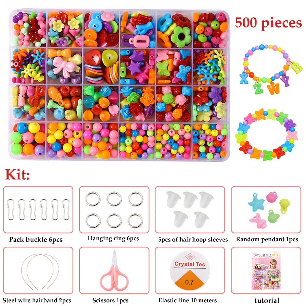 500pcs DIY Beaded Bracelet & Necklace Craft Set