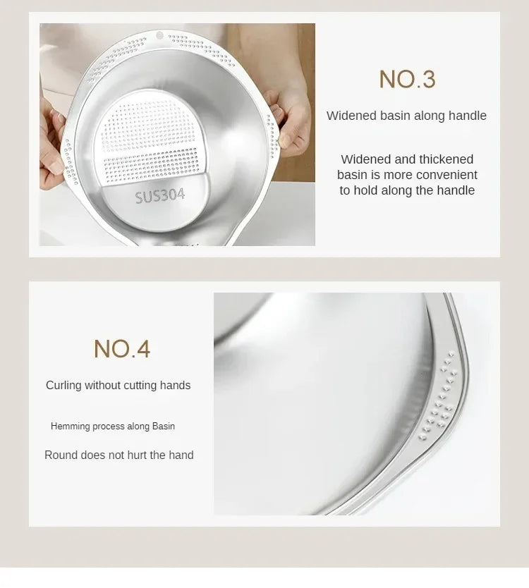 Rice Washer Strainer Bowl