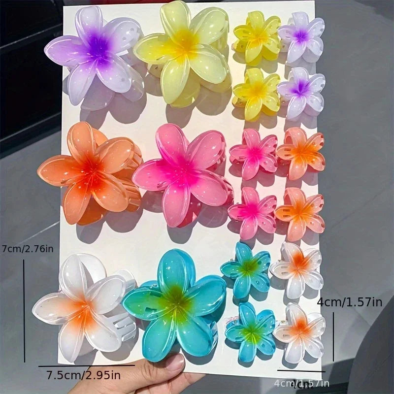 Gradient Flower Hair Clips