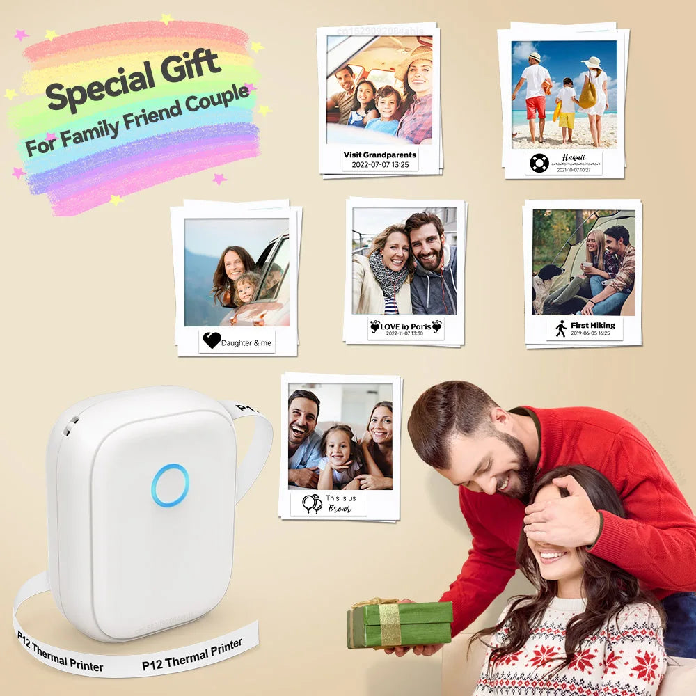 Portable P12 Mini Label Printer