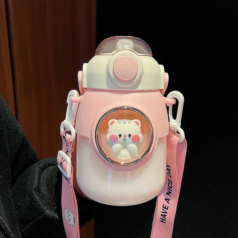 Cute Kids Water Bottles With Straw