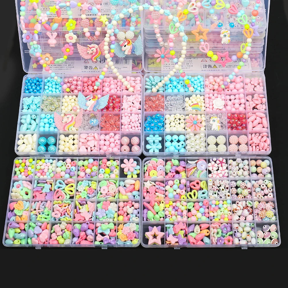 500pcs DIY Beaded Bracelet & Necklace Craft Set
