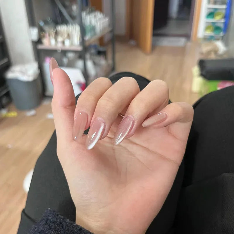 Textured 3D Metallic French Manicure Press-On Nails