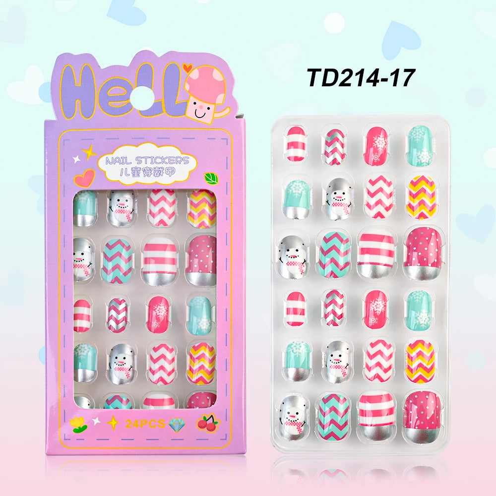 3D Cartoon Fake Nails for Girls