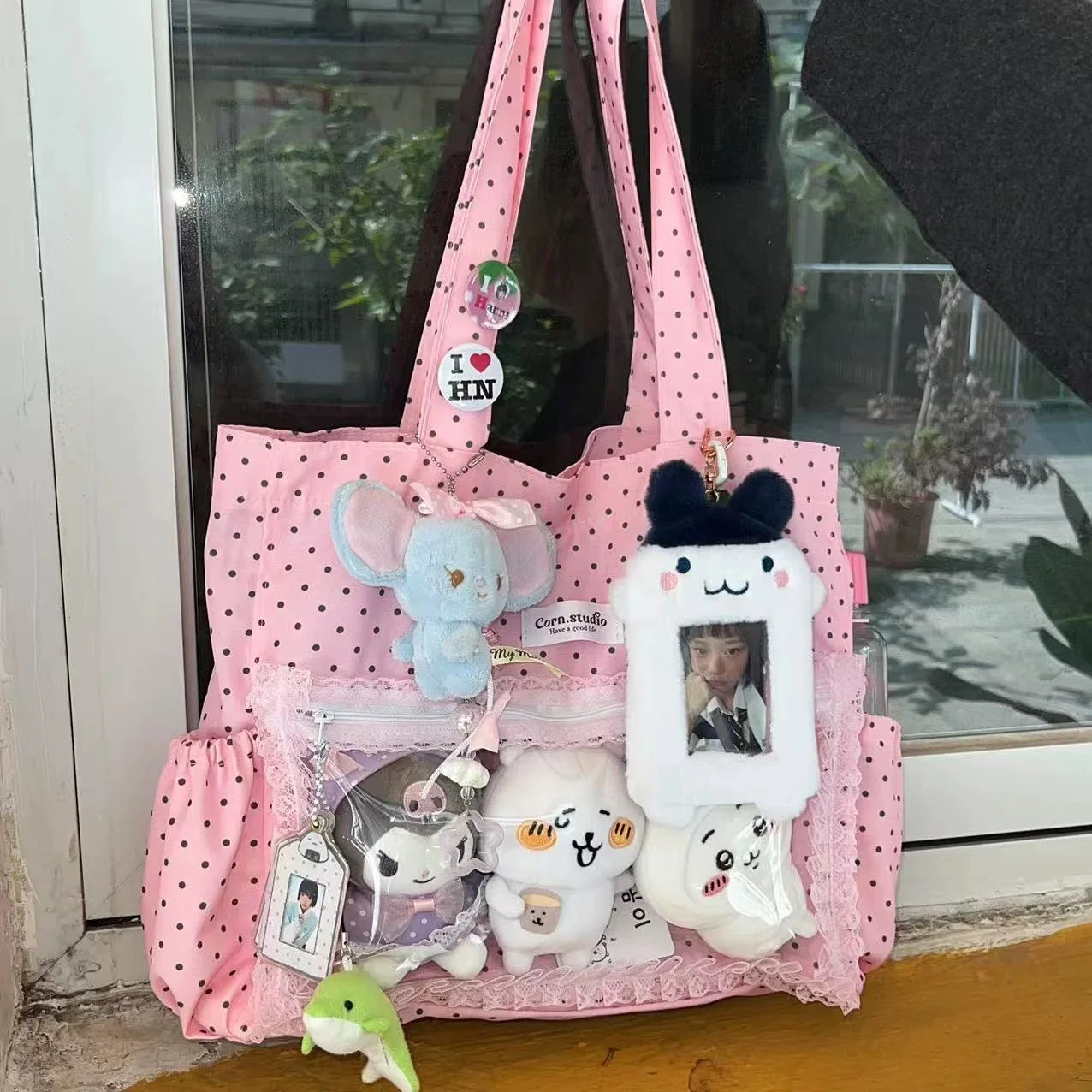 Y2K Polka Dot Tote Bag