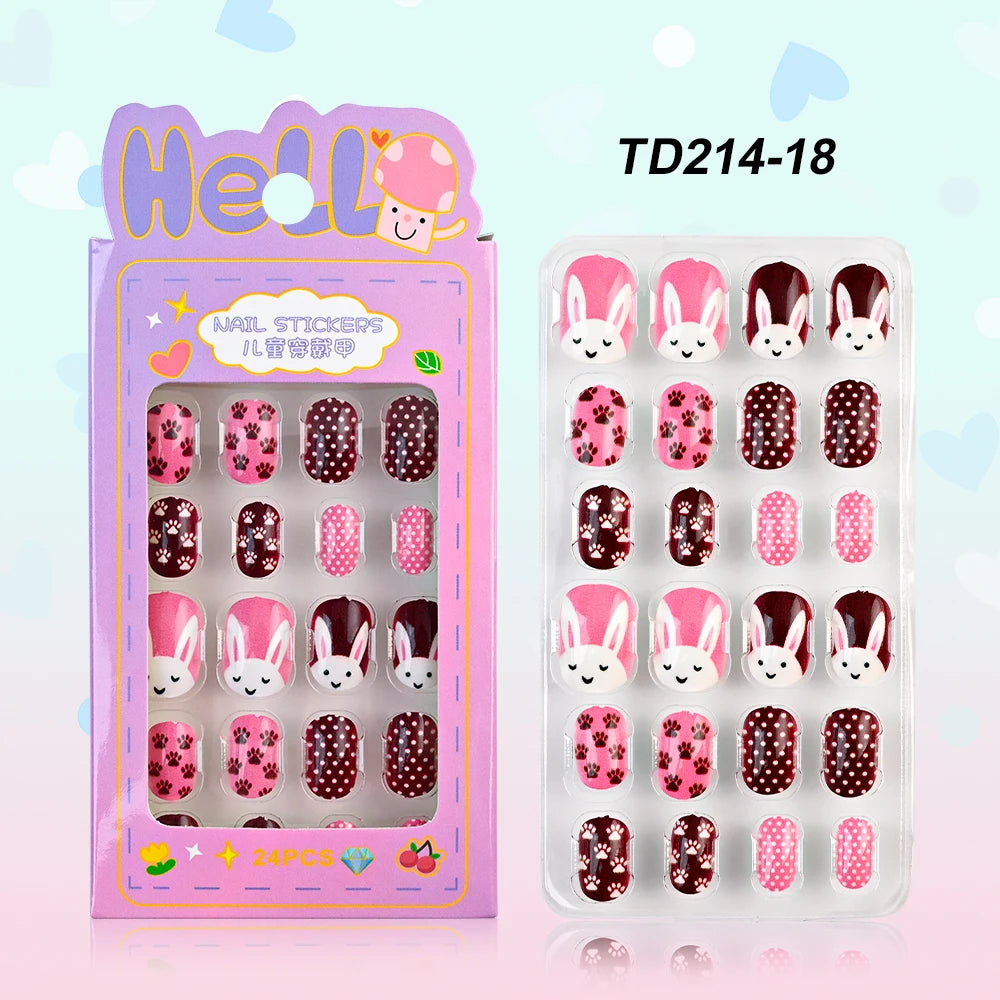 3D Cartoon Fake Nails for Girls