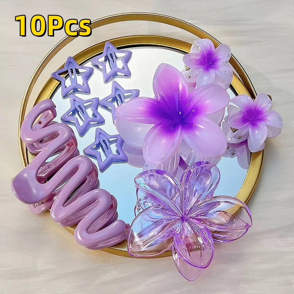 Gradient Flower Hair Clips