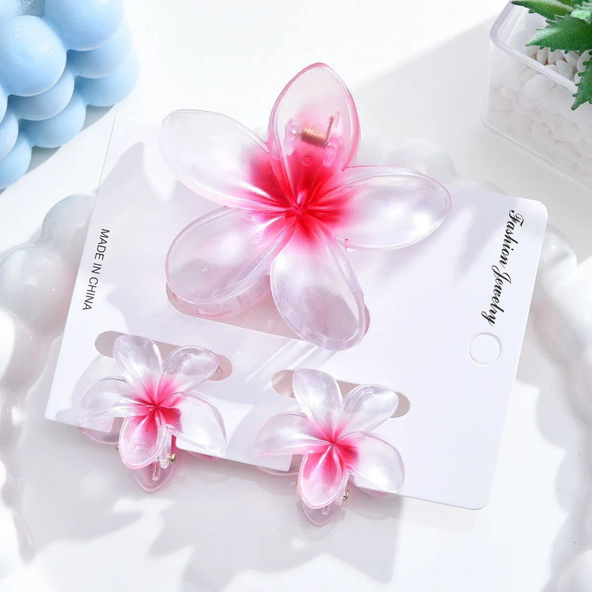 Gradient Flower Hair Clips