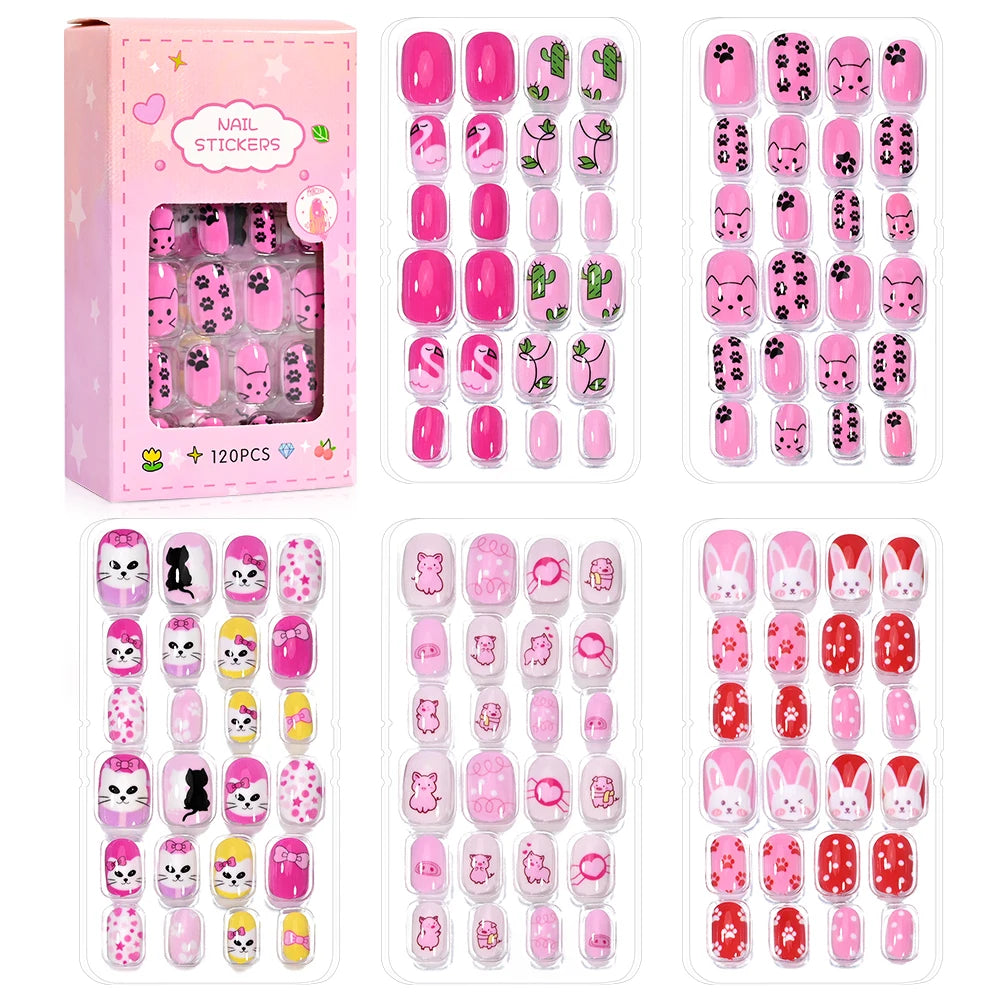 3D Cartoon Fake Nails for Girls