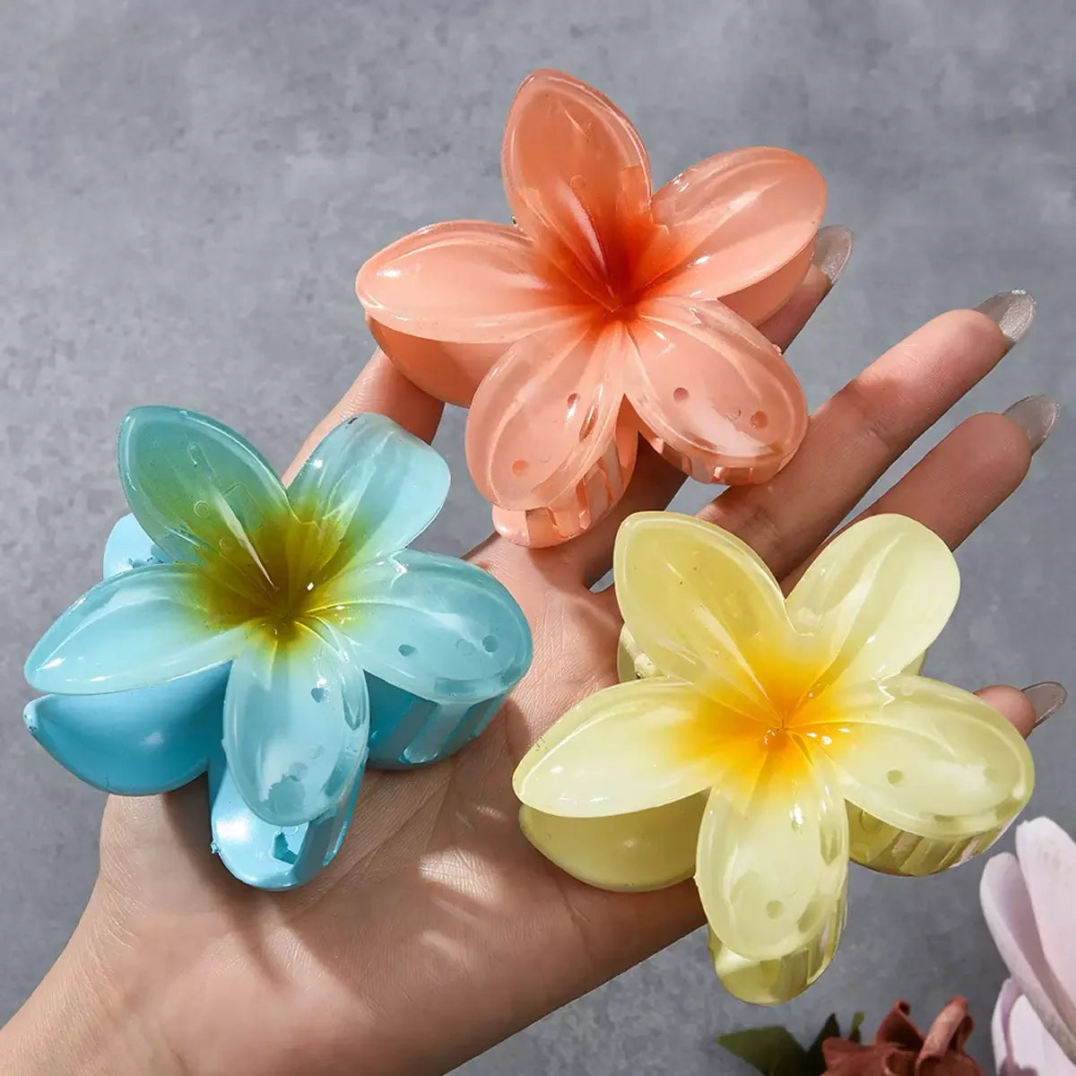 Gradient Flower Hair Clips