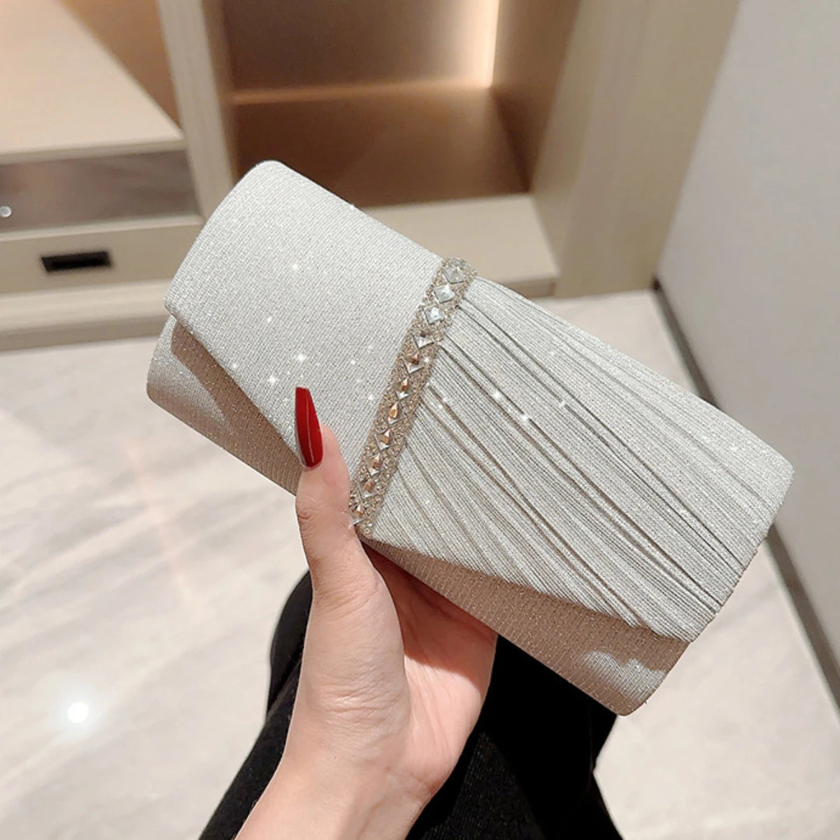 Silver Clutch Evening Bag