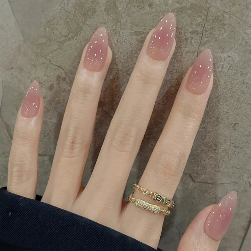 Textured 3D Metallic French Manicure Press-On Nails