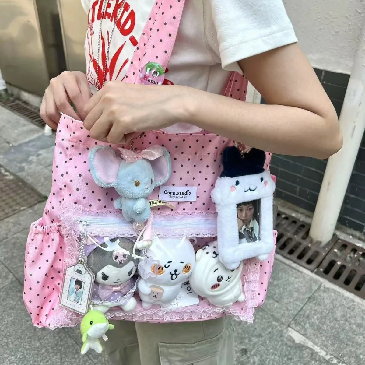 Y2K Polka Dot Tote Bag