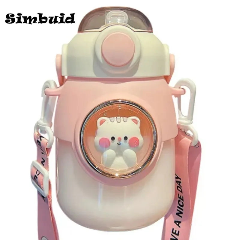 Cute Kids Water Bottles With Straw