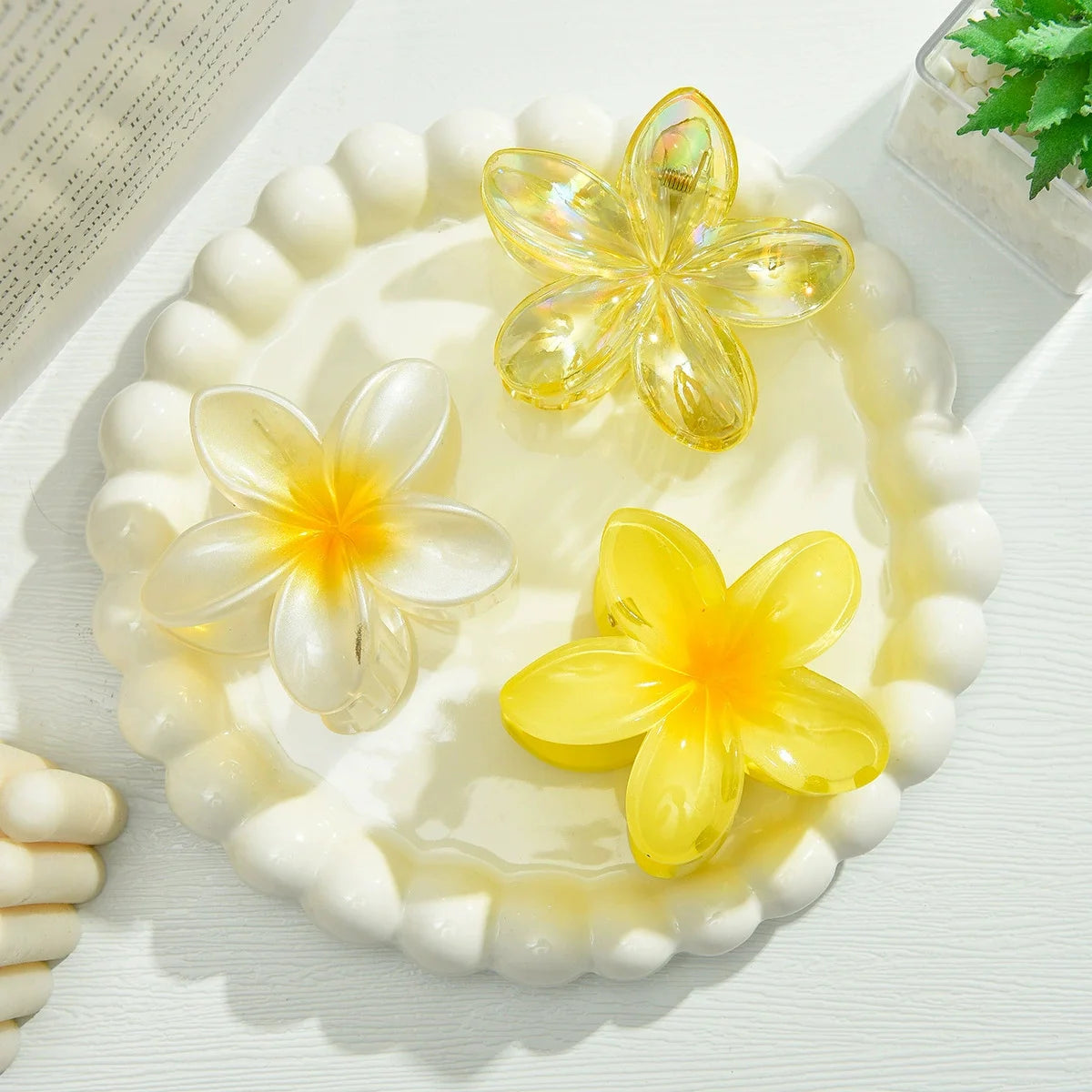 Gradient Flower Hair Clips