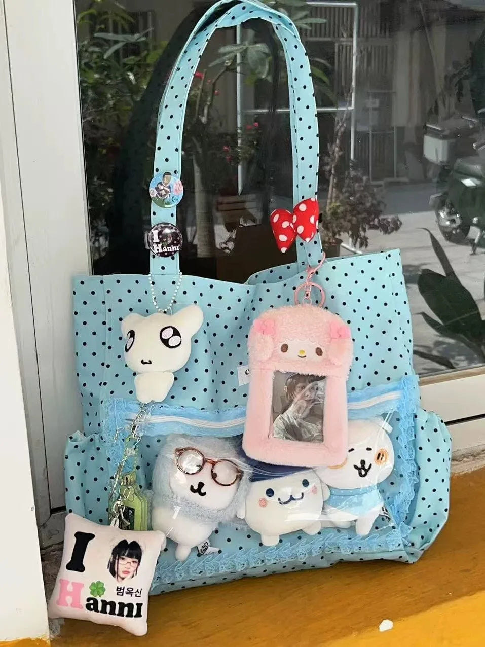 Y2K Polka Dot Tote Bag