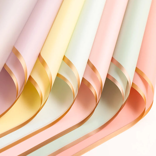 Flower Wrapping Paper with Golden Edges