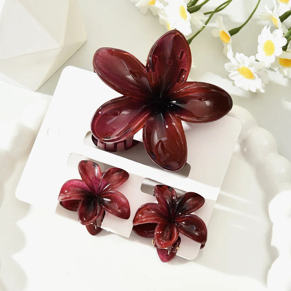 Gradient Flower Hair Clips