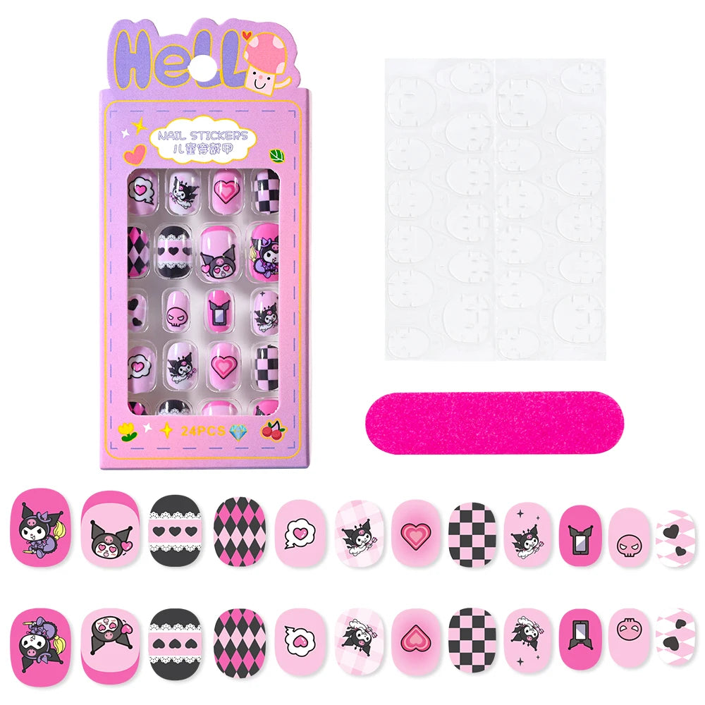 3D Cartoon Fake Nails for Girls