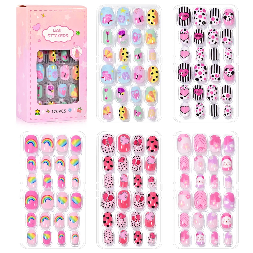 3D Cartoon Fake Nails for Girls