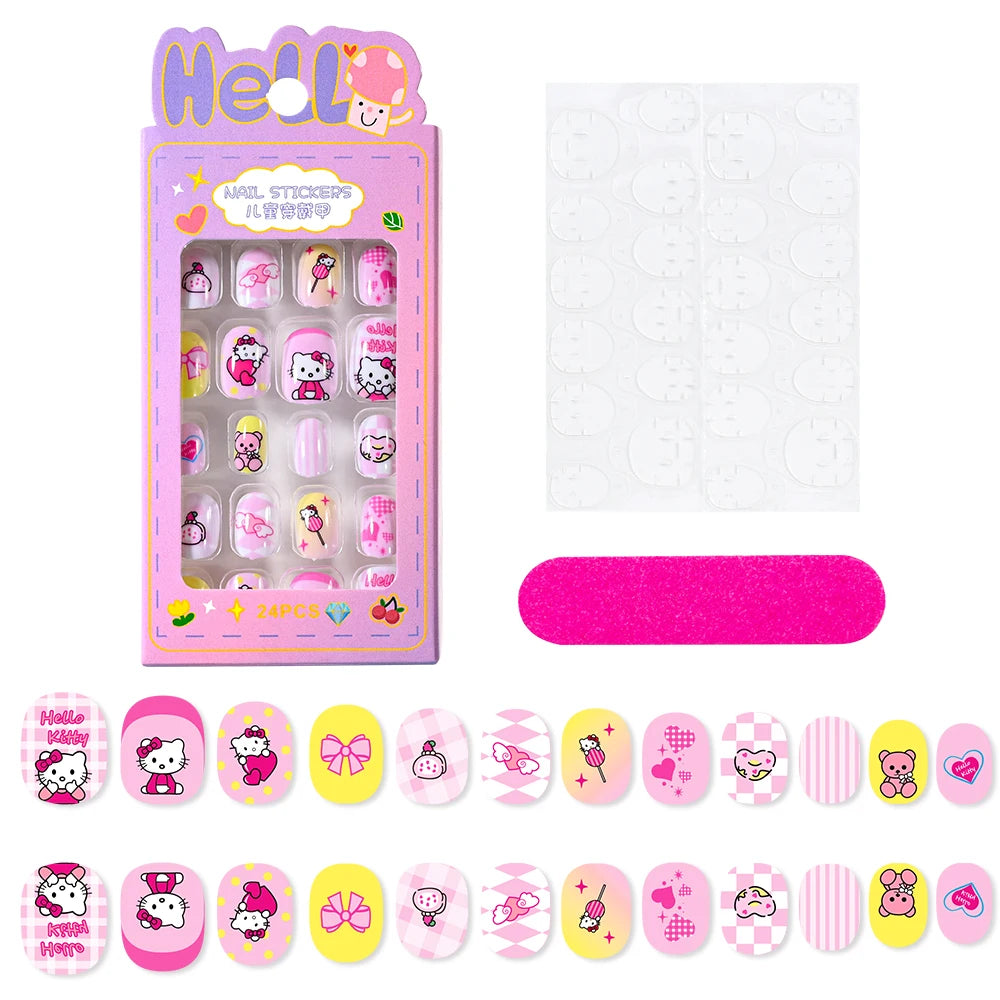 3D Cartoon Fake Nails for Girls