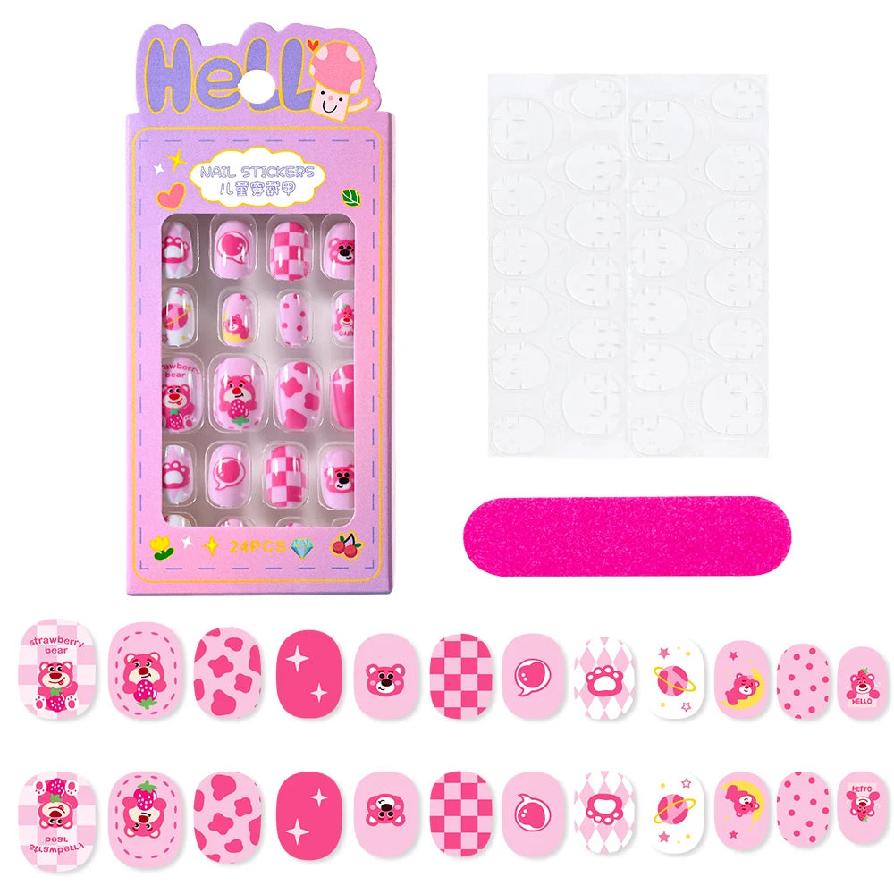 3D Cartoon Fake Nails for Girls