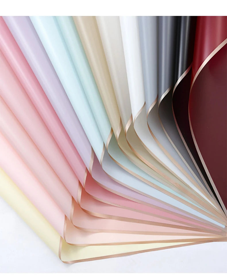 Flower Wrapping Paper with Golden Edges