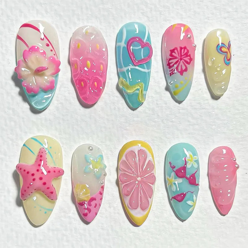 3D Design False Press on Nails