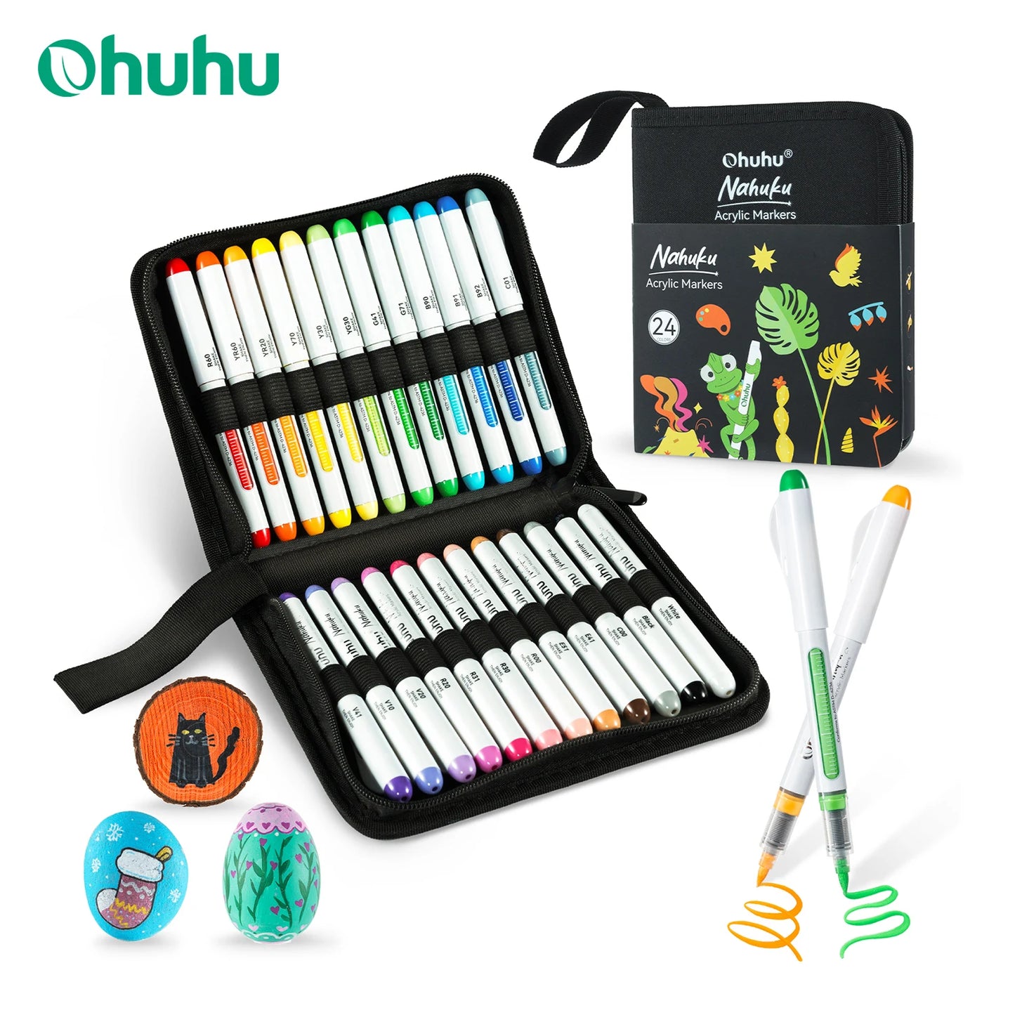 Ohuhu 24-Color Acrylic Paint Markers