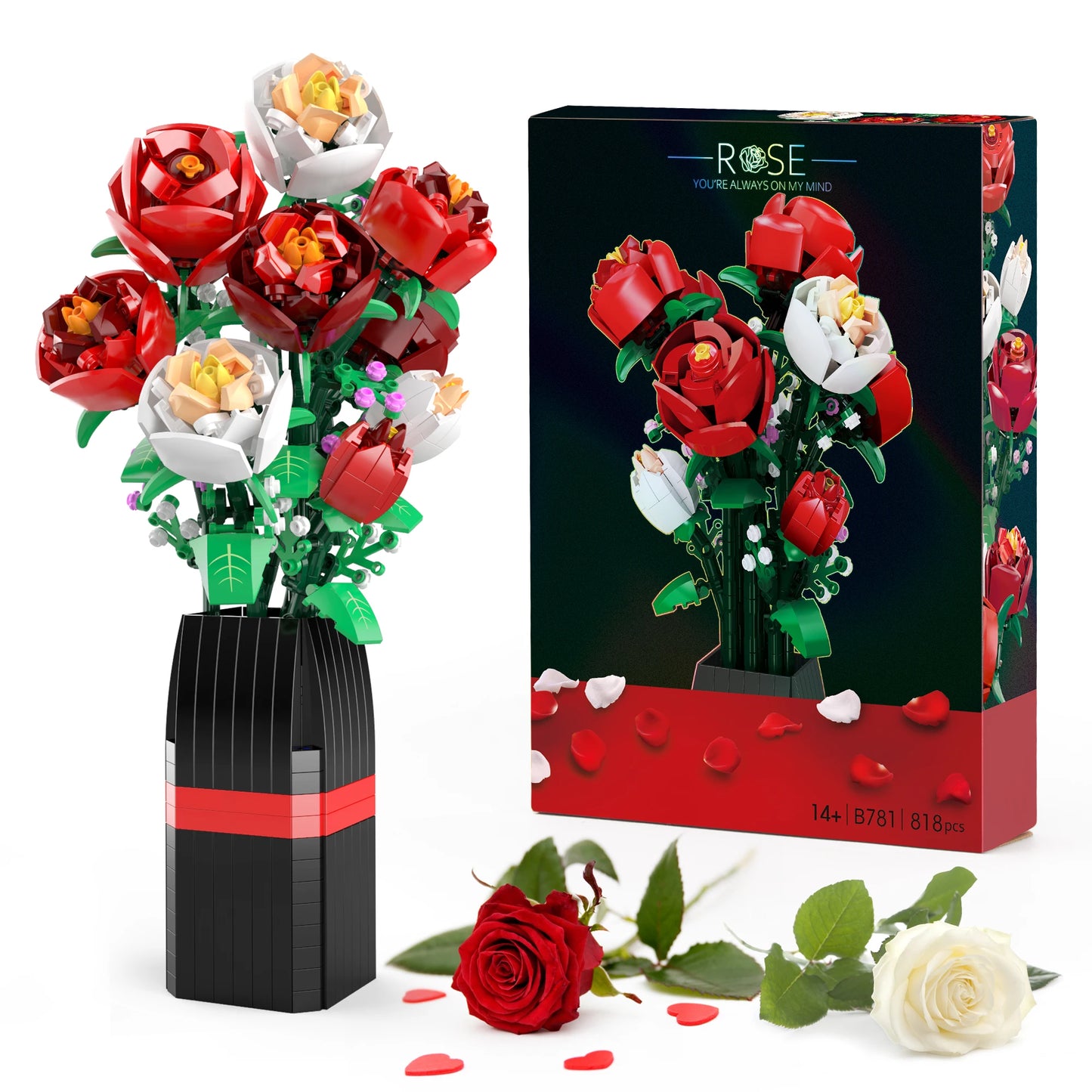 Rose Flower Bouquet Building Set